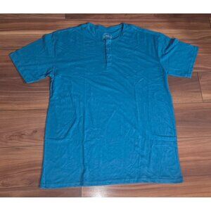True Classic Henley Shirt Short Sleeve Cotton Poly Blend Men Size X LARGE NEW